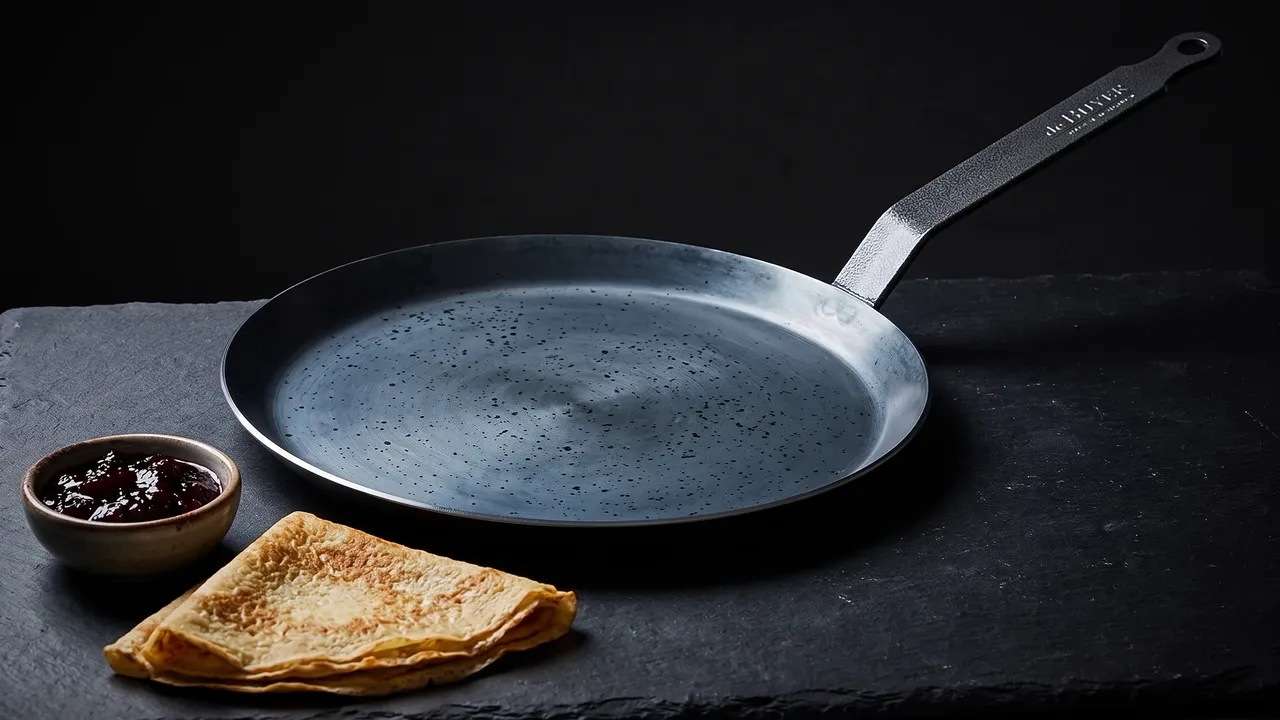 Crepes hierro azul, sartén de acero al carbono de 24 cm