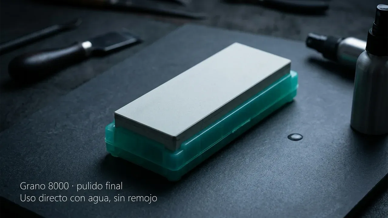 Piedra Shapton de grano 8000 para el pulido final del filo, de uso directo con agua sin remojo previo