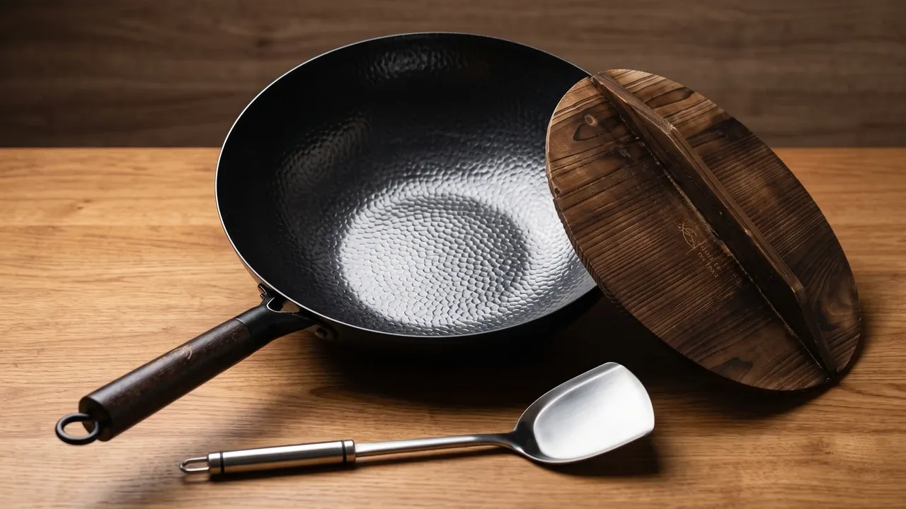 Souped Up Recipes con tapa, wok de acero al carbono de 32 cm