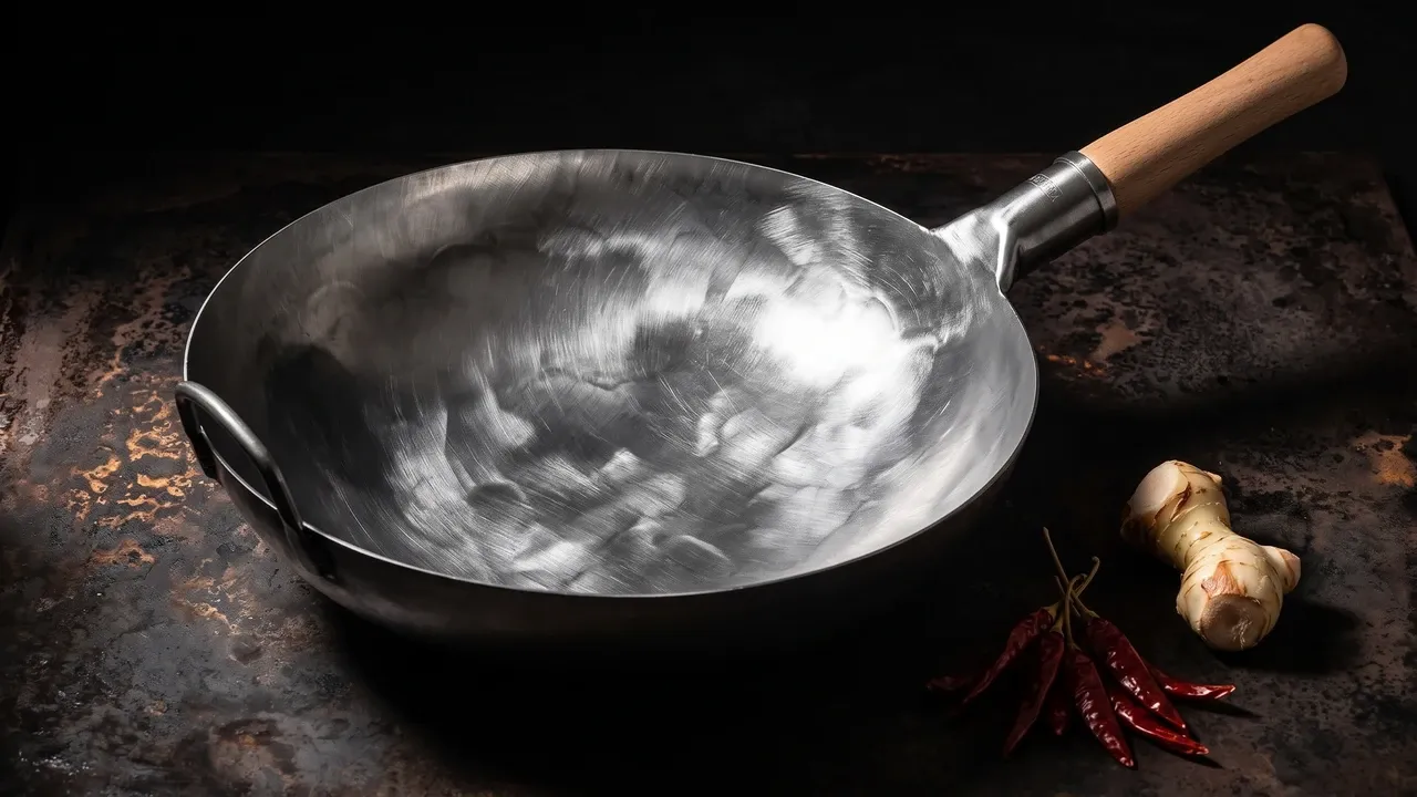 YOSUKATA 36 cm martillado, wok de acero al carbono de 36 cm